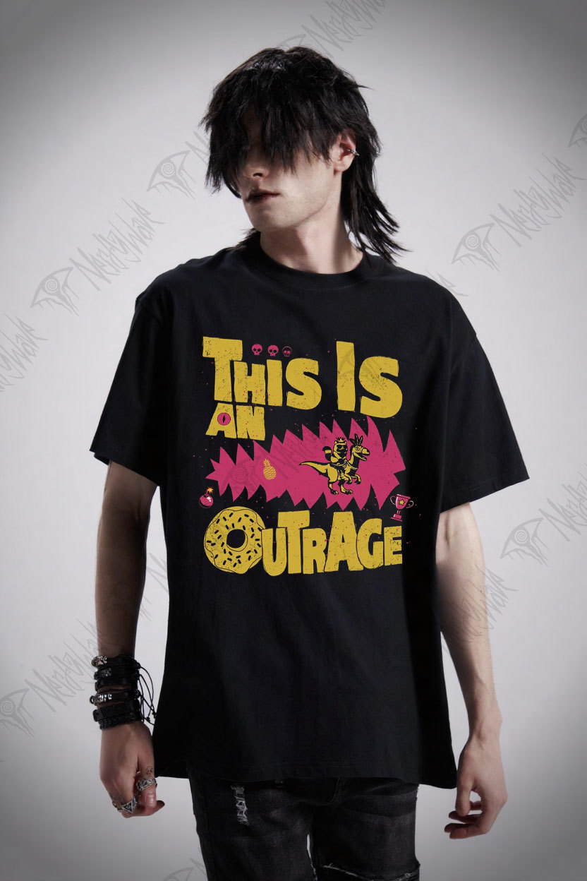 This is an Outrage T-shirt