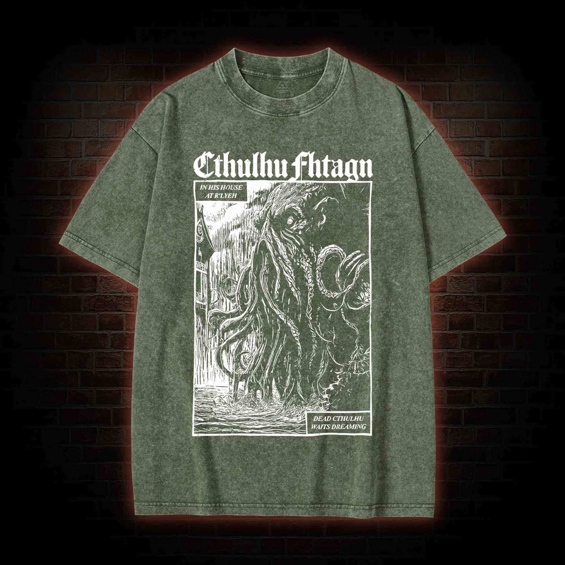 Cthulhu Fhtagn Washed T-shirt