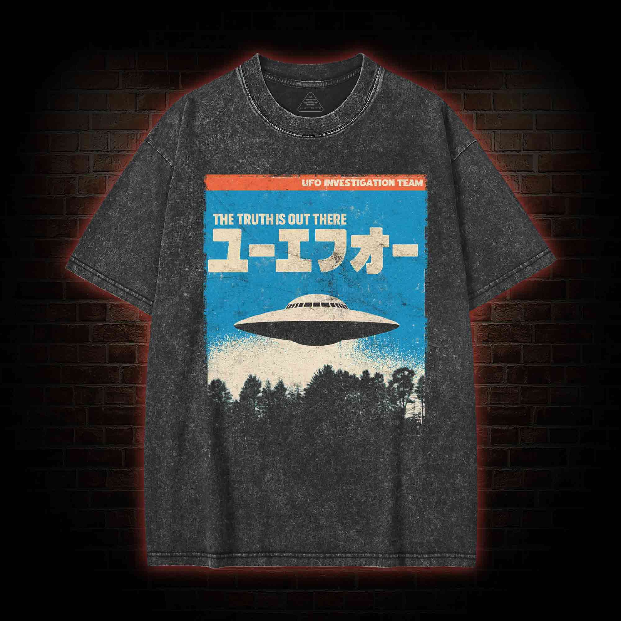 UFO Investigation Team Washed T-shirt