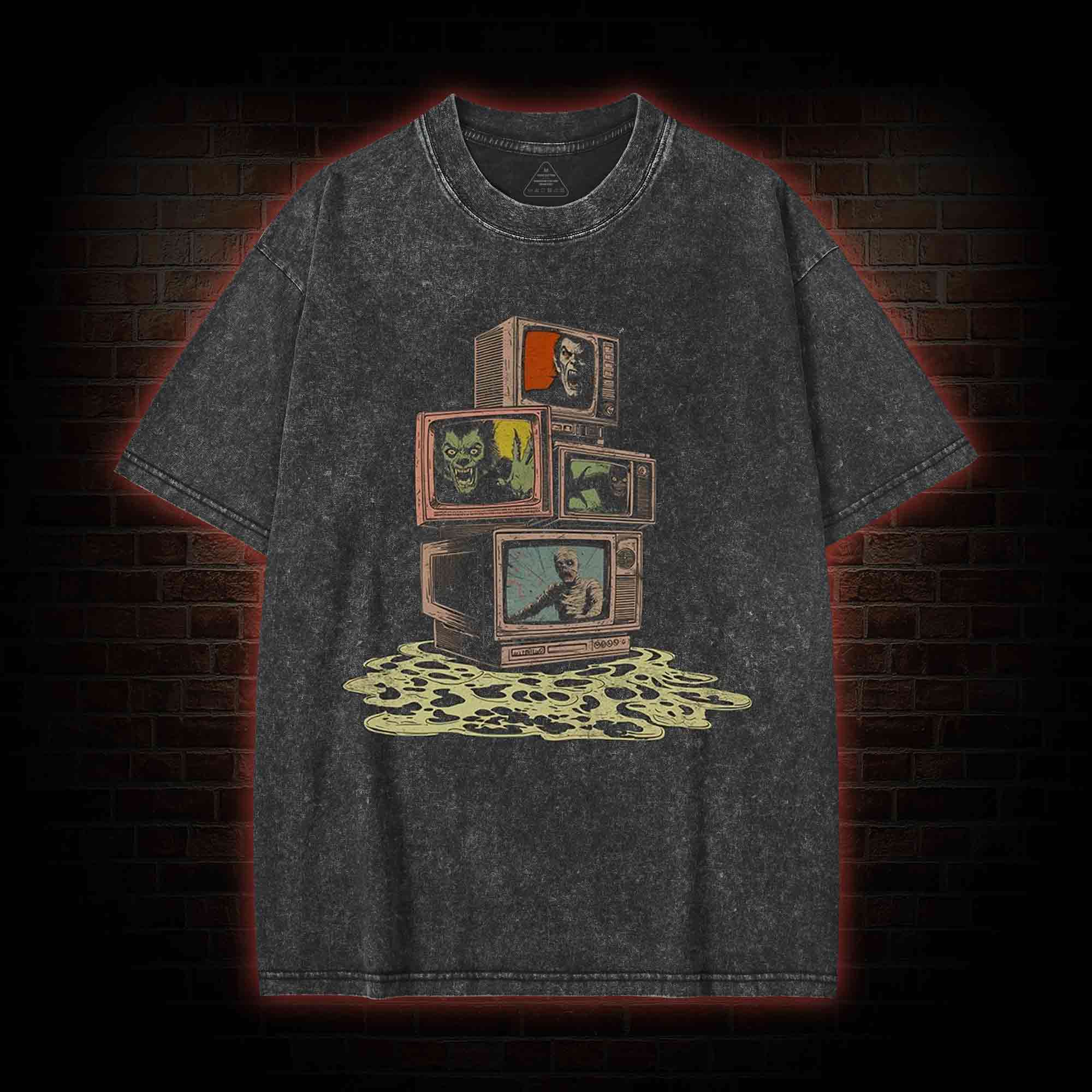 Vintage Monster Movie Marathon Washed T-shirt