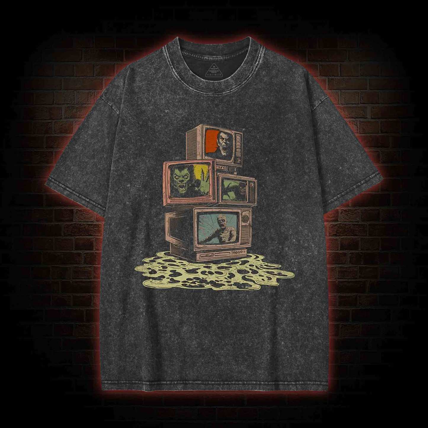 Vintage Monster Movie Marathon Washed T-shirt