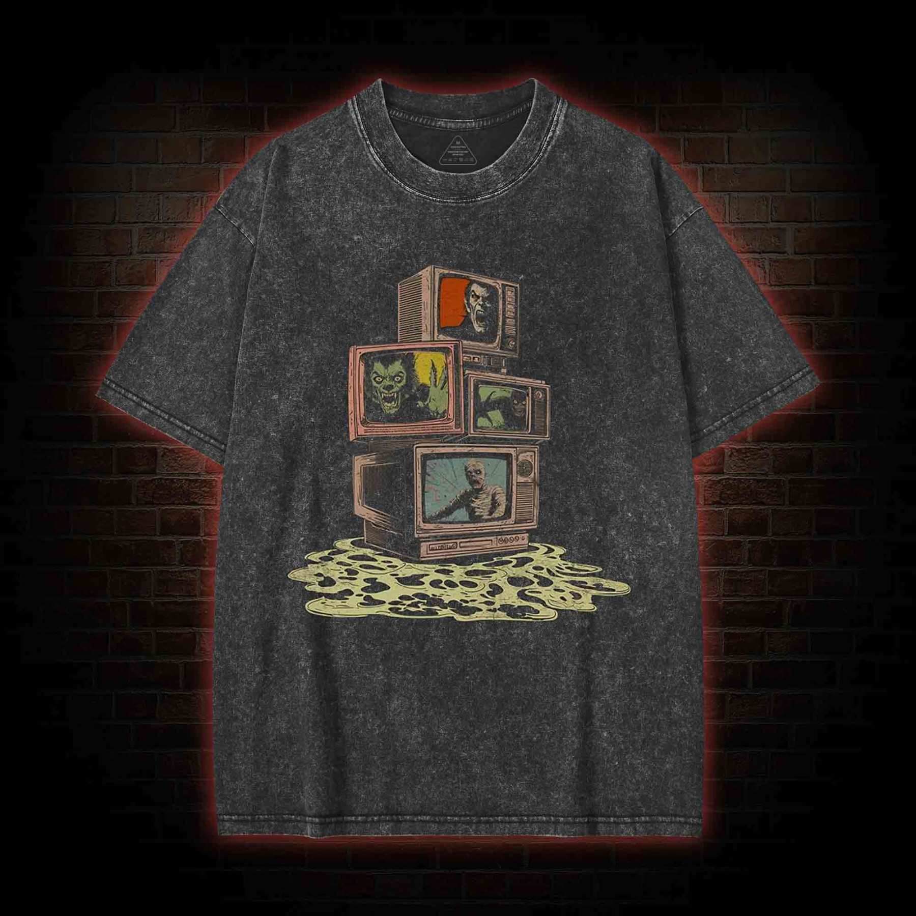 Vintage Monster Movie Marathon Washed T-shirt