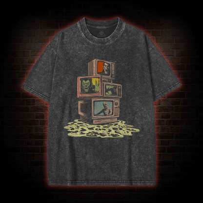 Vintage Monster Movie Marathon Washed T-shirt