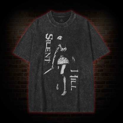 Horror Nurse Washed T-shirt