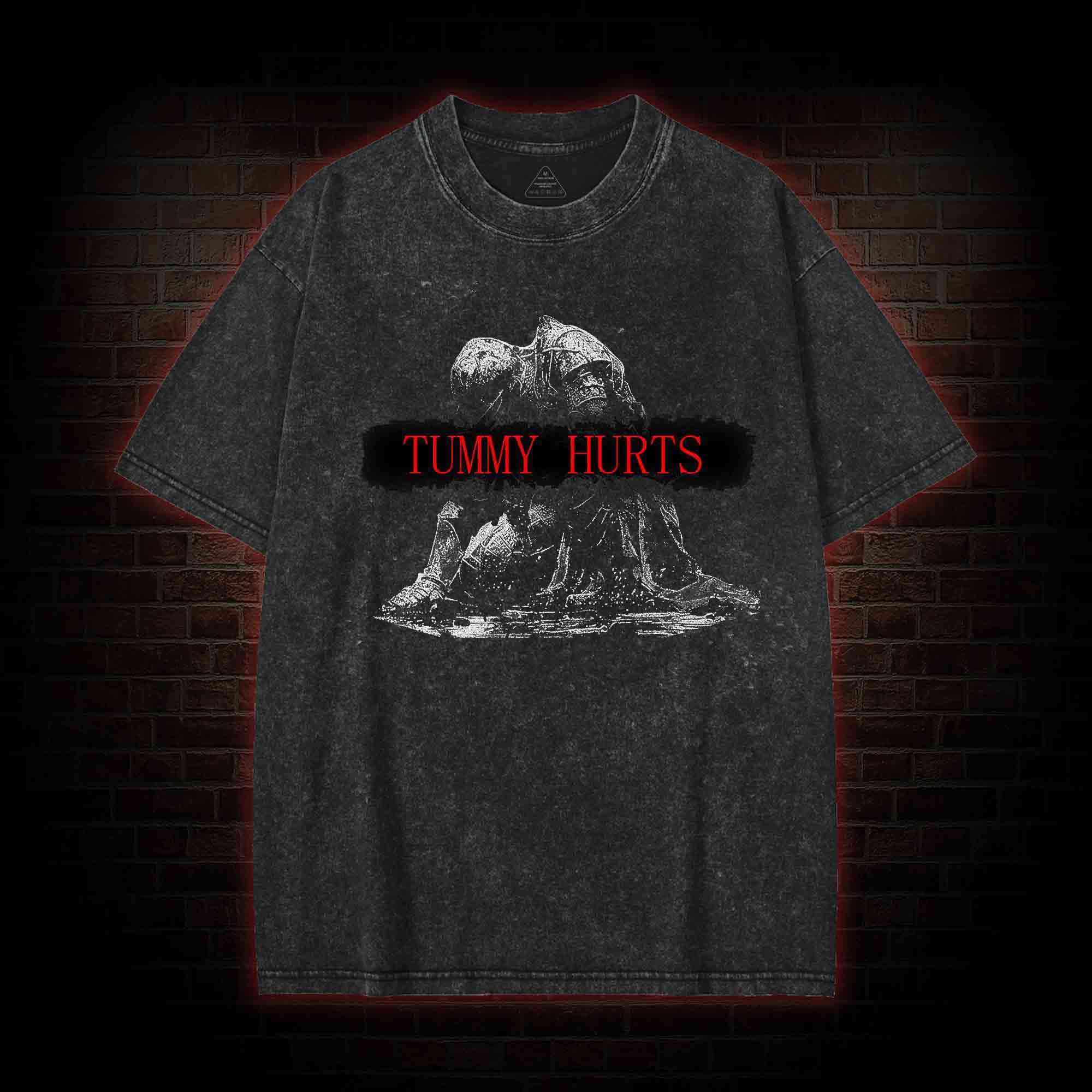Retro Tummy Hurts Washed T-shirt