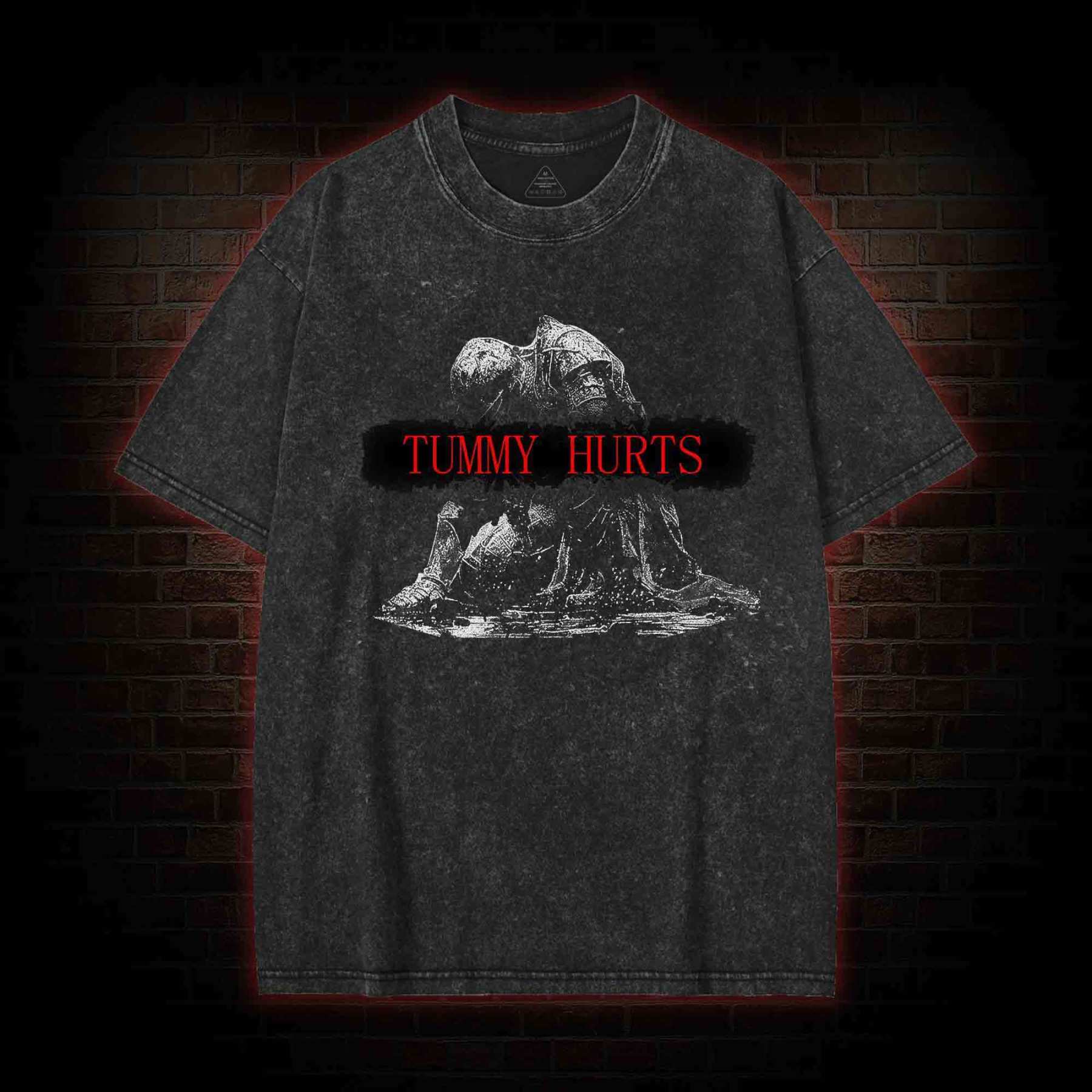 Retro Tummy Hurts Washed T-shirt