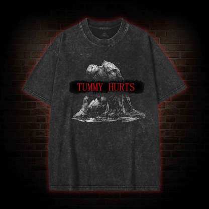 Retro Tummy Hurts Washed T-shirt
