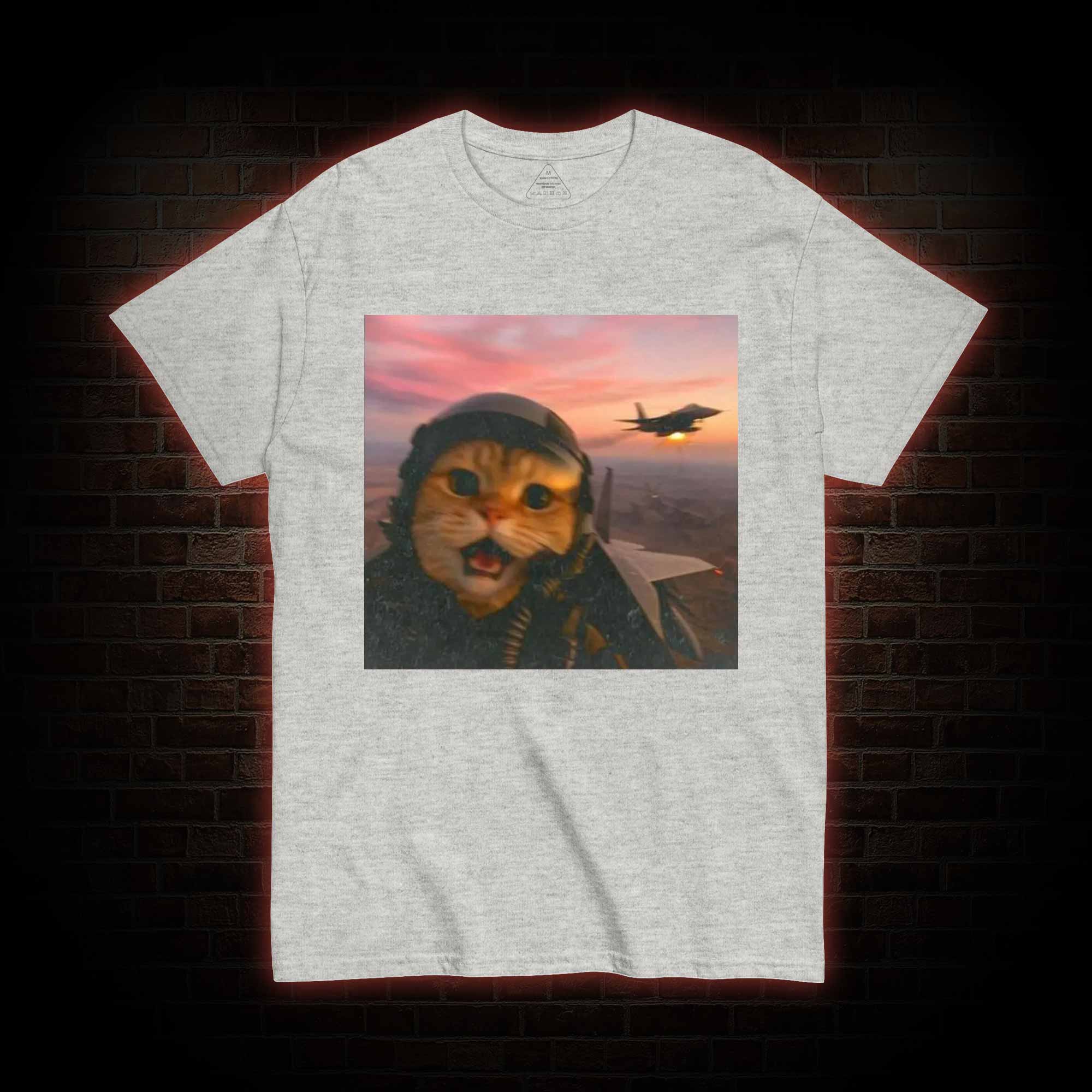 Funny Fighter Pilot Cat T-shirt