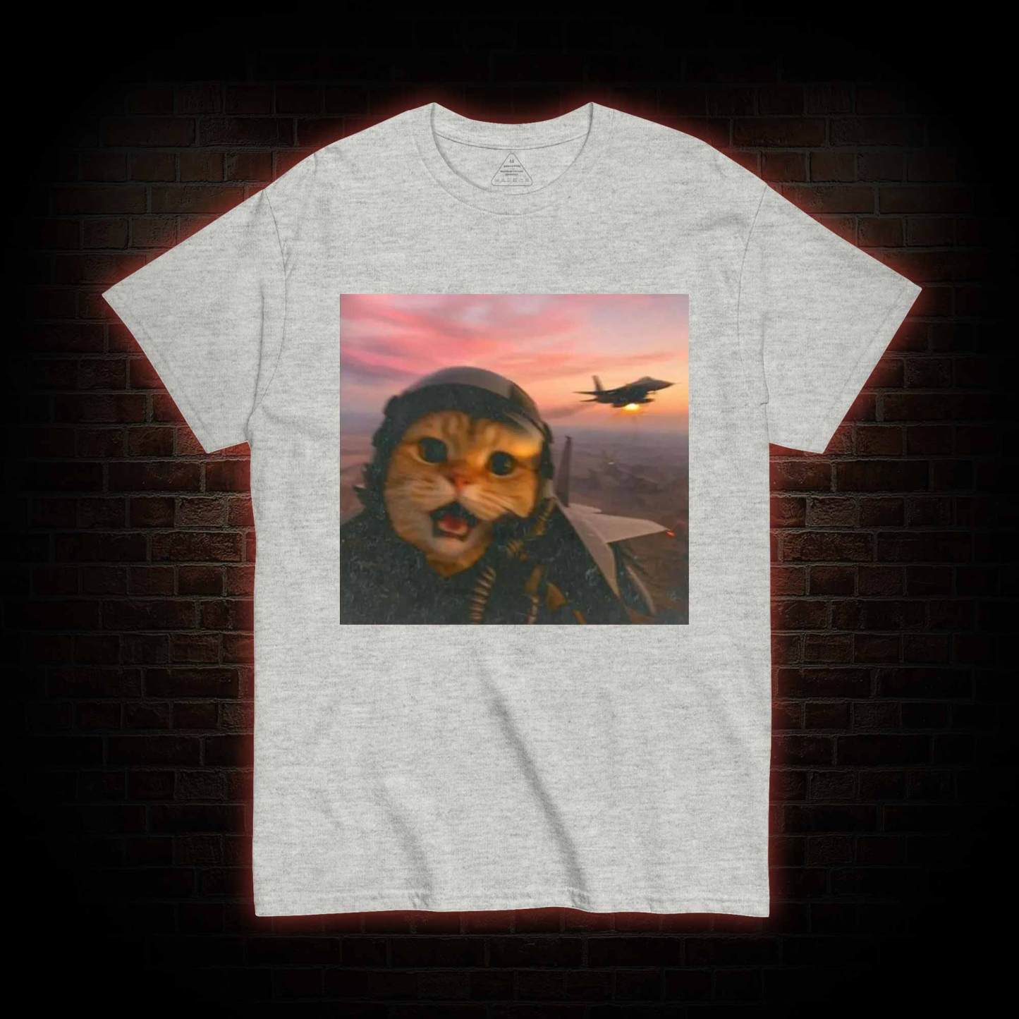 Funny Fighter Pilot Cat T-shirt