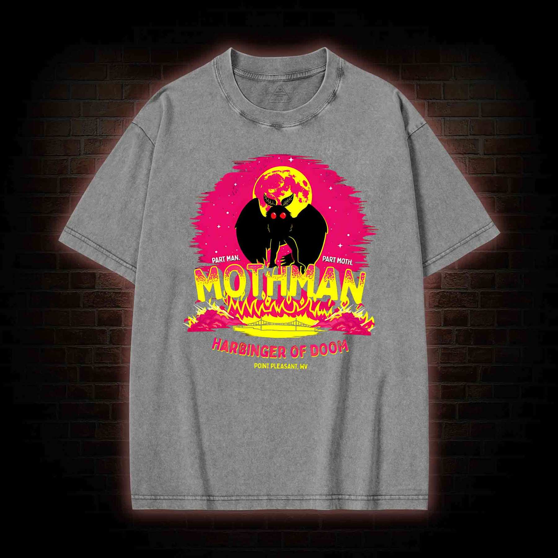 Mothman Harbinger of Doom Washed T-shirt