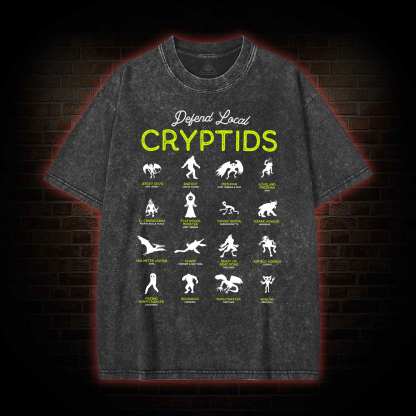 Defend Local Cryptids Creature Collection Washed T-shirt