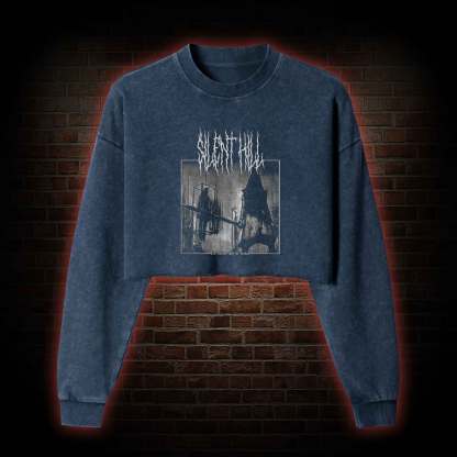 Pyramid Head Washed Cropped Sweatshirts