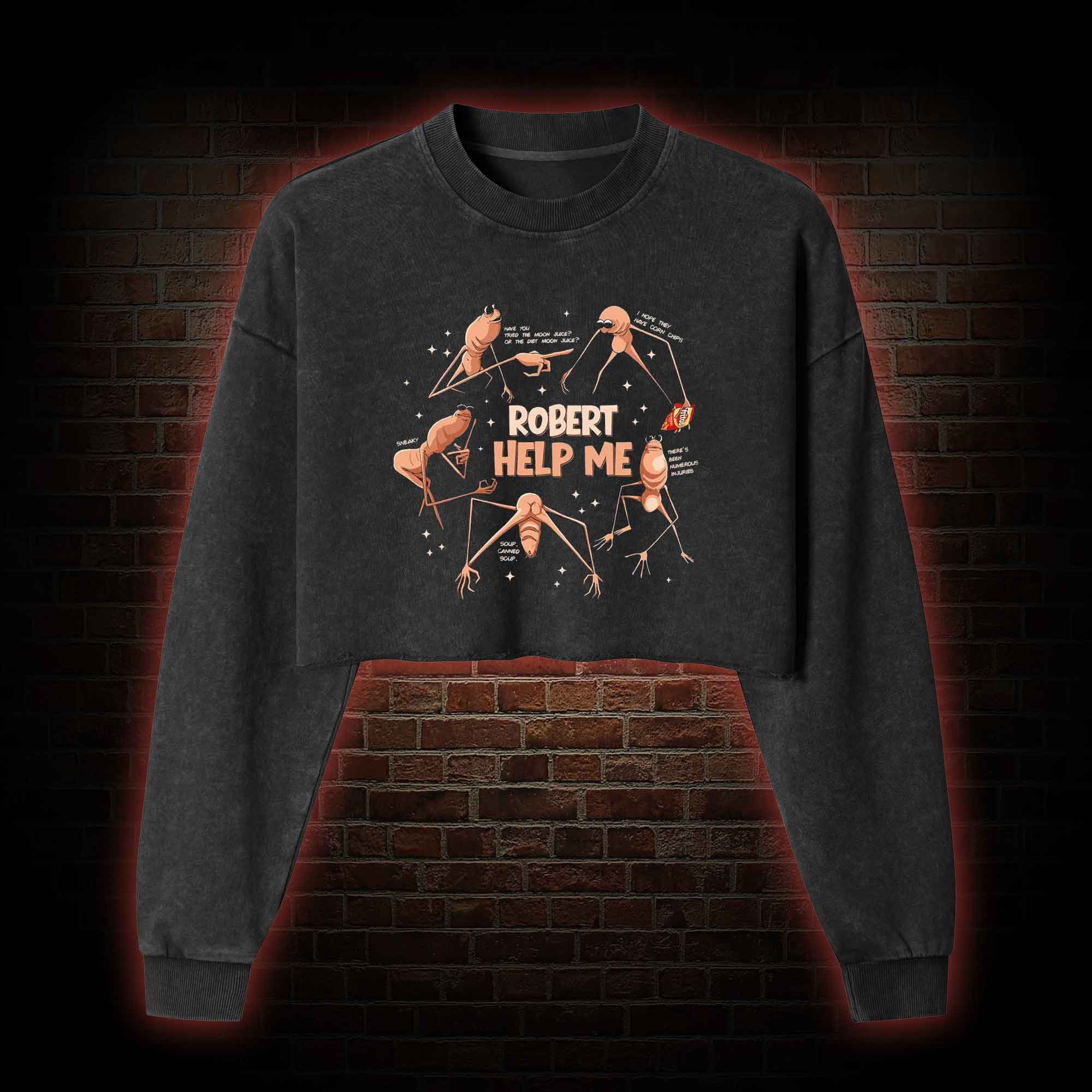 Robert Help Me Washed Cropped Sweatshirts