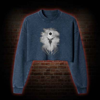 Angel of Death Washed Cropped Sweatshirts