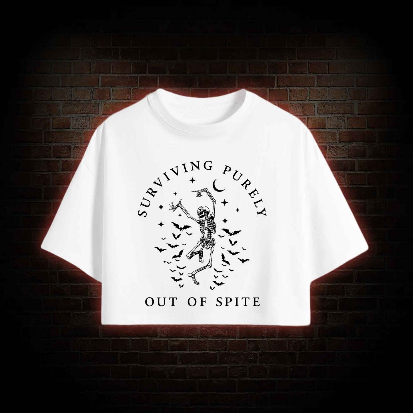 Surviving Purely Out of Spite Crop Top