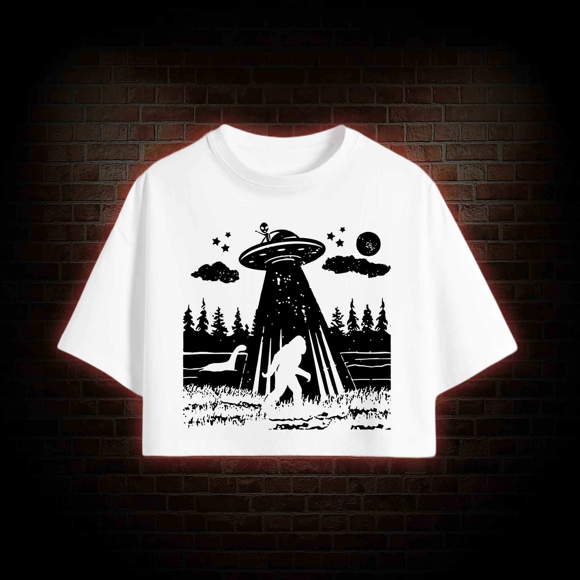 Bigfoot Sasquatch Alien UFO Loch Ness Monster Crop Top