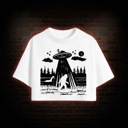 Bigfoot Sasquatch Alien UFO Loch Ness Monster Crop Top
