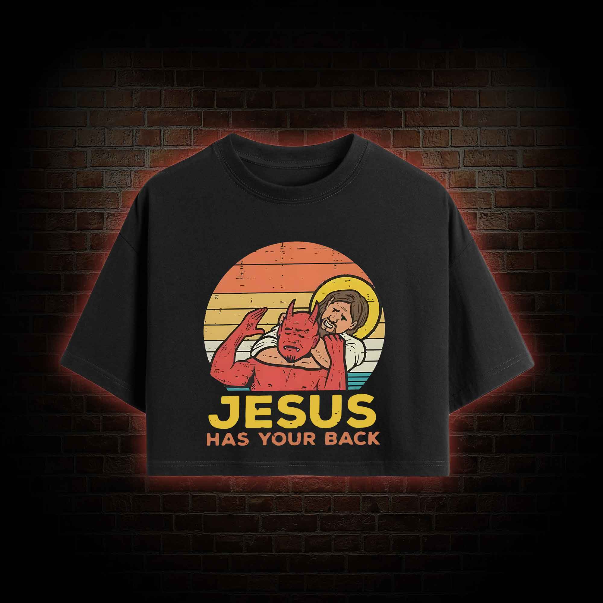 Jesus has Your Back Crop Top