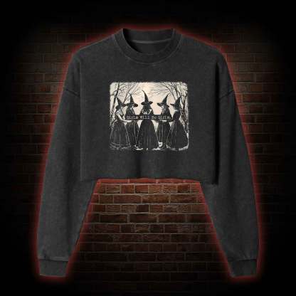 Girl Will be Girl Washed Cropped Sweatshirts