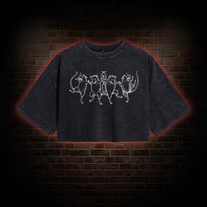 Dancing Rats Washed Cropped T-shirts