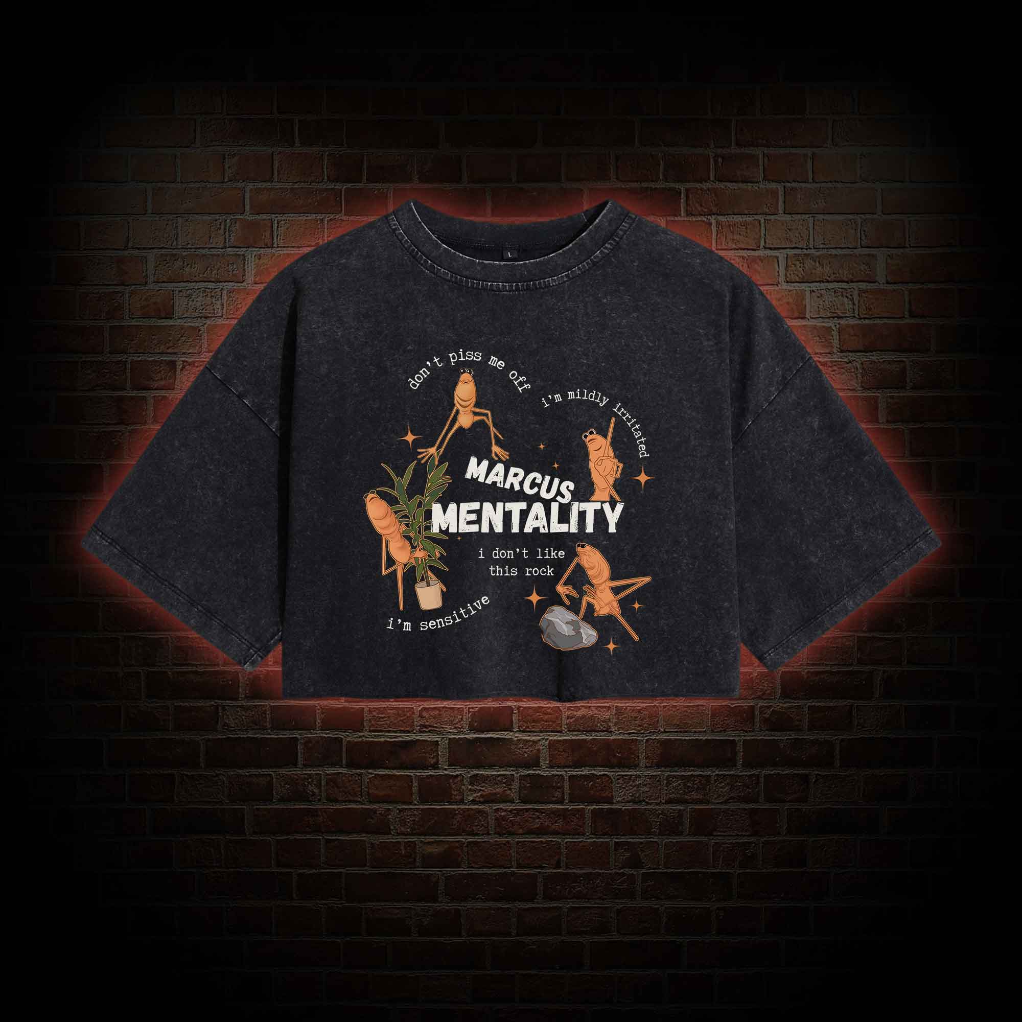 Marcus the Worm Washed Cropped T-shirts