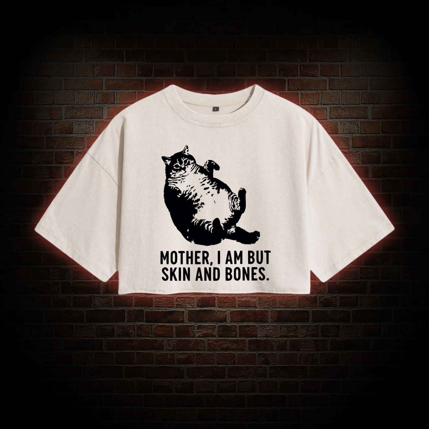 Mother I Am but Skin and Bones Washed Cropped T-shirts