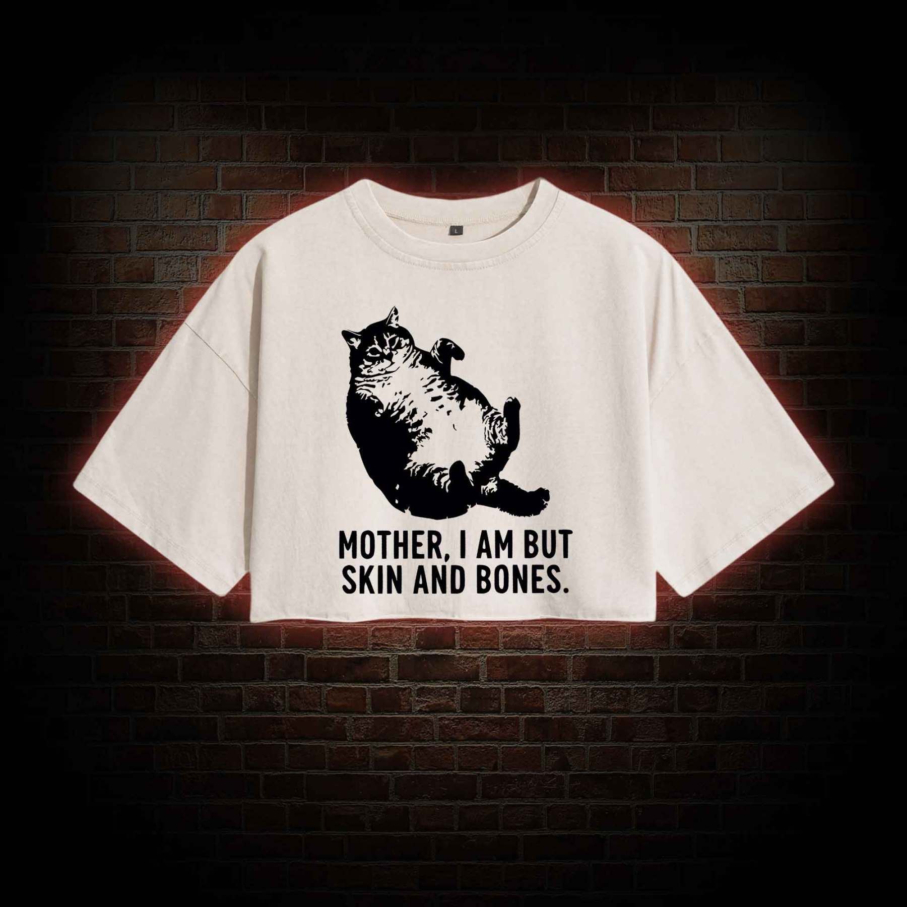 Mother I Am but Skin and Bones Washed Cropped T-shirts