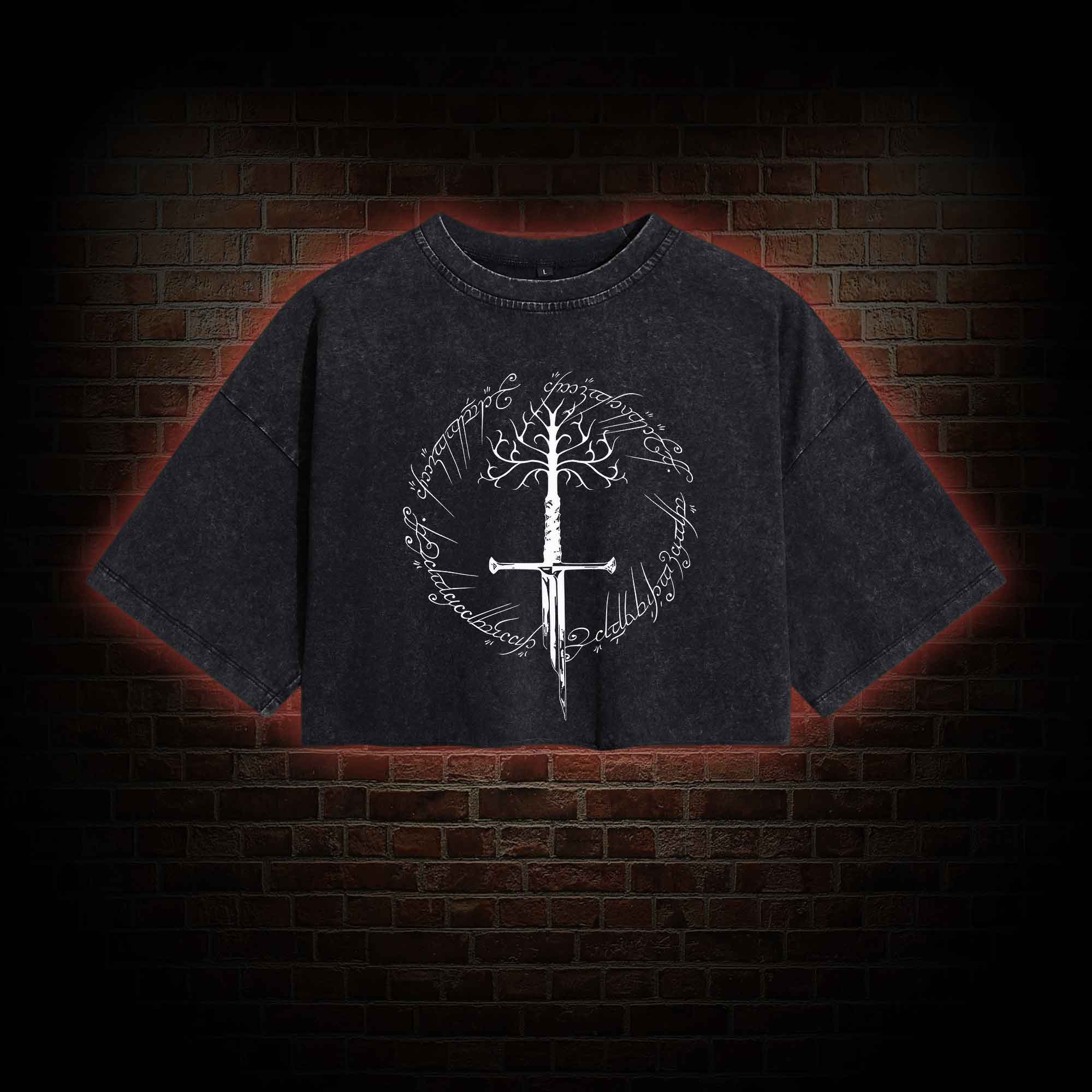 Ring Inspired Washed Cropped T-shirts