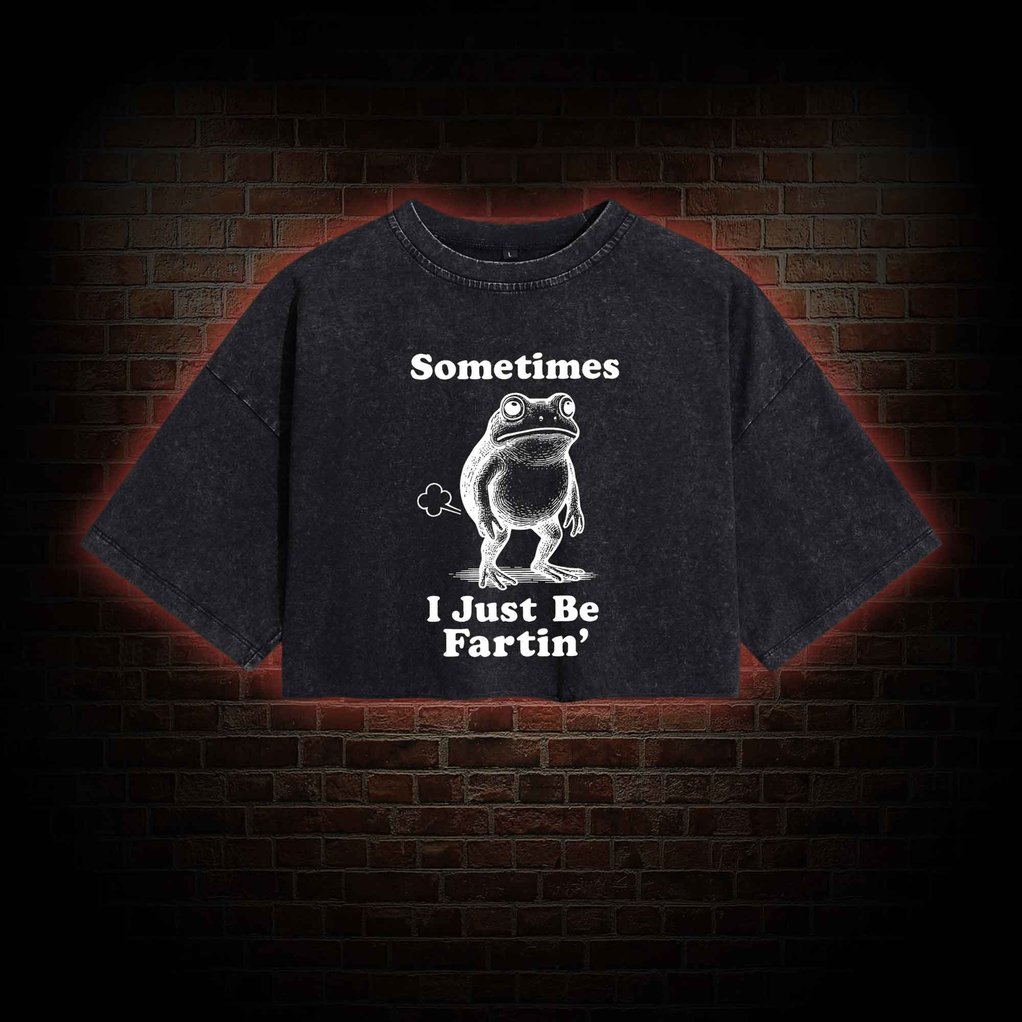 Sometimes I Just be Fartin Washed Cropped T-shirts