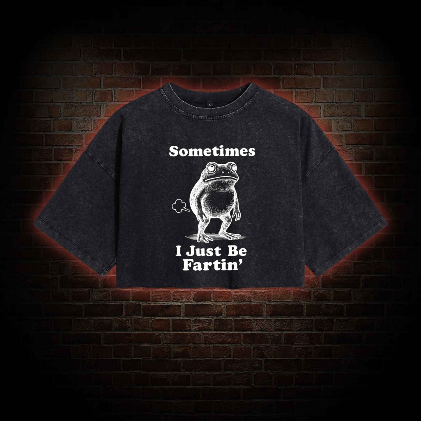 Sometimes I Just be Fartin Washed Cropped T-shirts