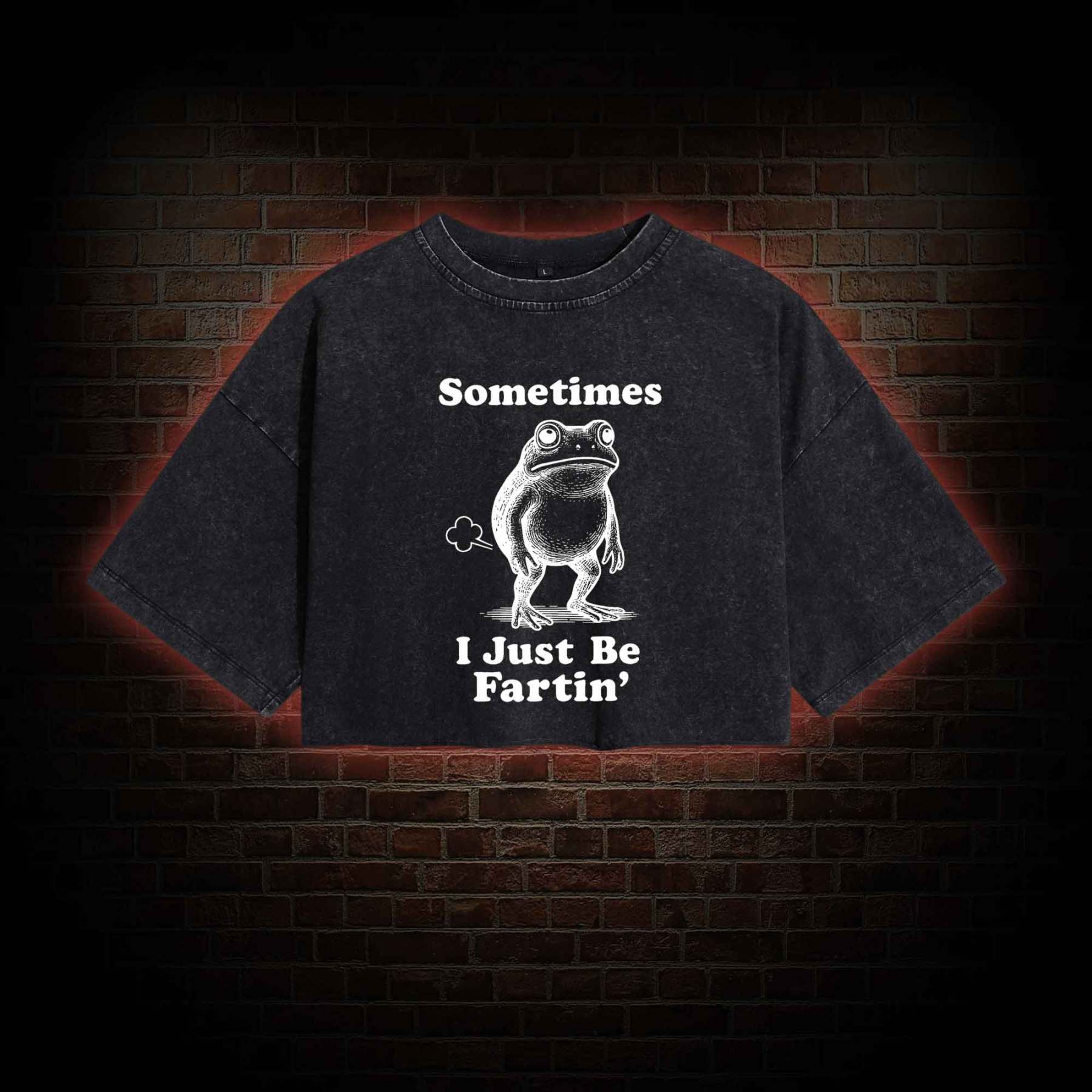 Sometimes I Just be Fartin Washed Cropped T-shirts
