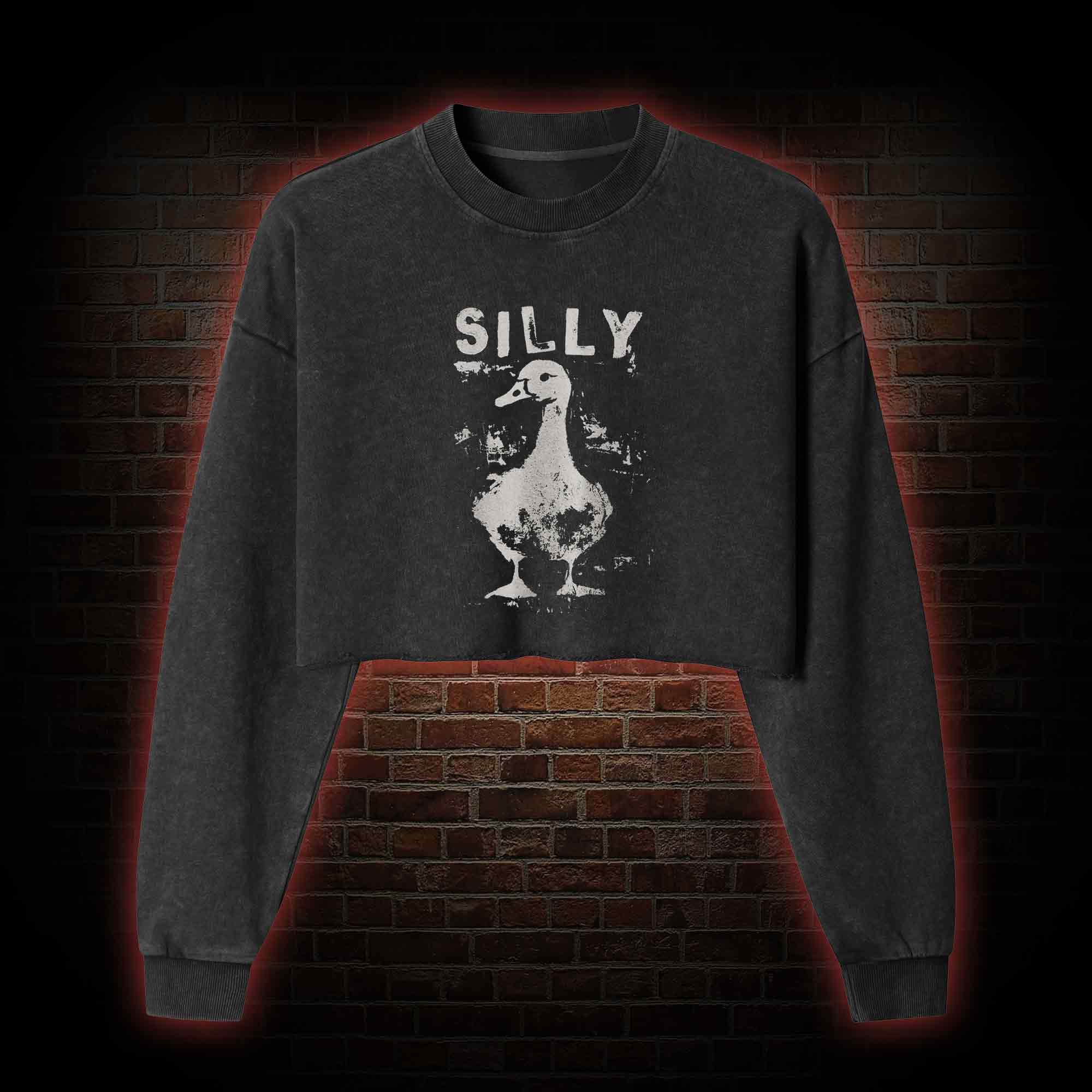 Silly Goose Washed Cropped Sweatshirts