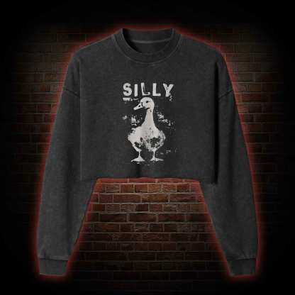 Silly Goose Washed Cropped Sweatshirts
