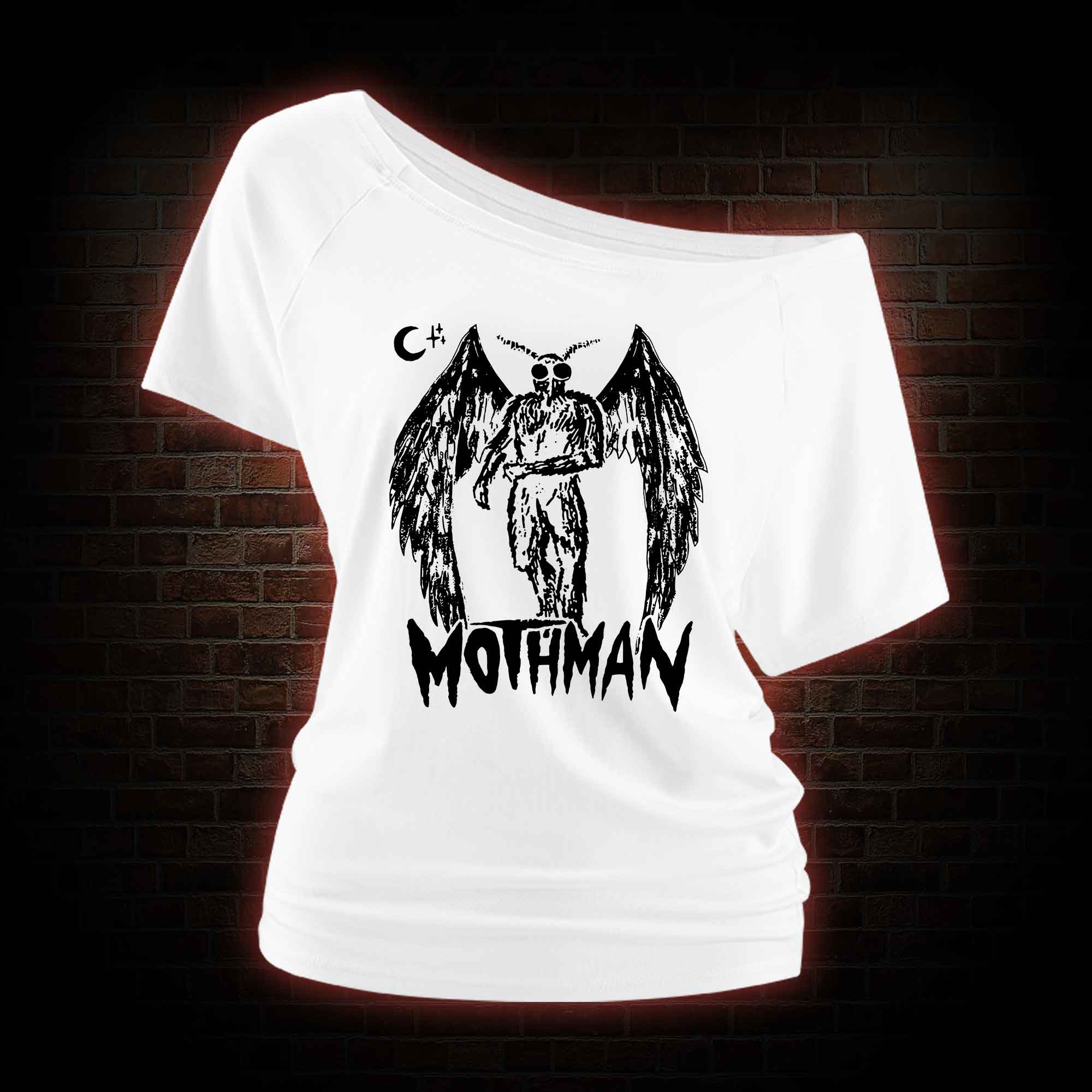 Mothman Off Shoulder T-shirts