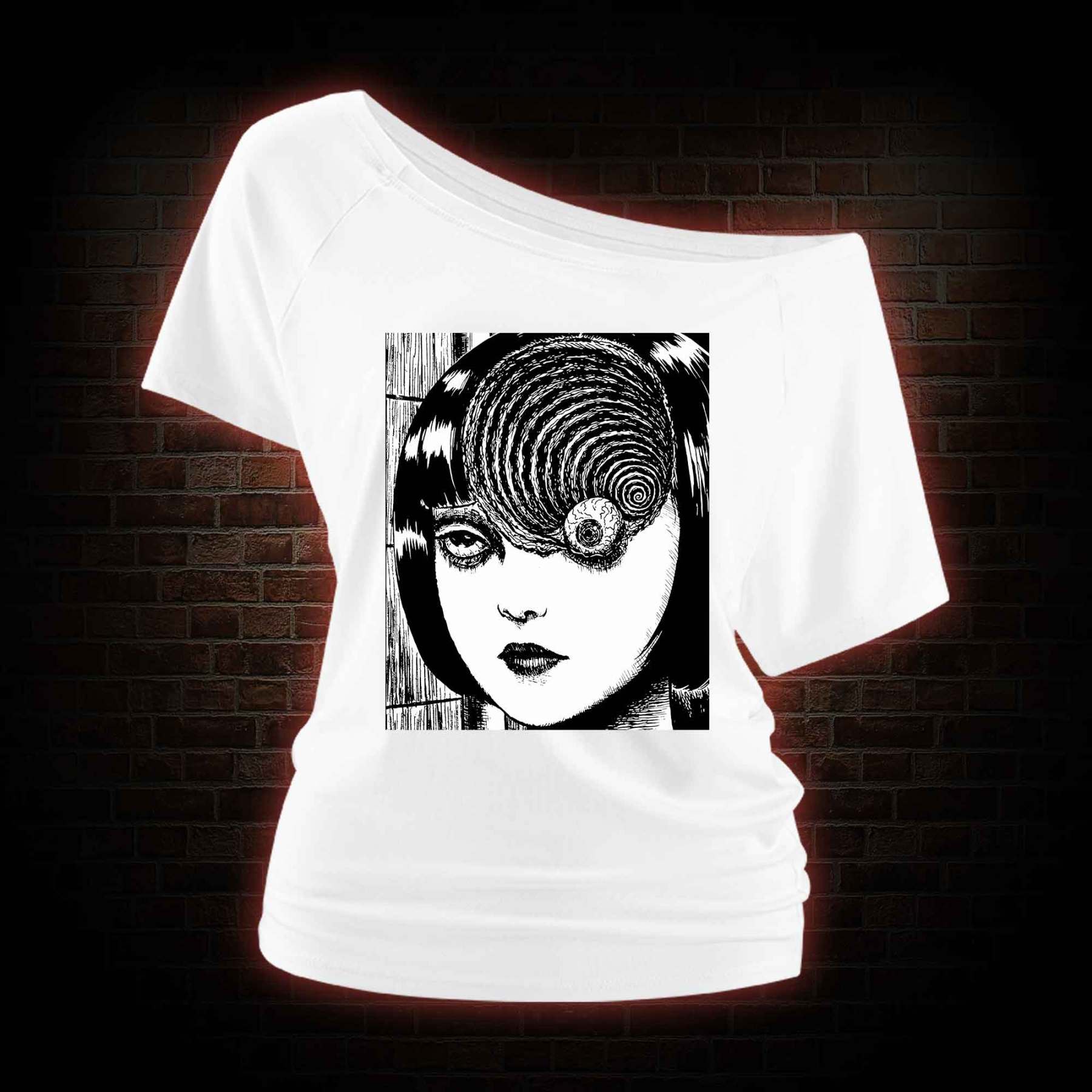 Horror Eyeball Off Shoulder T-shirts