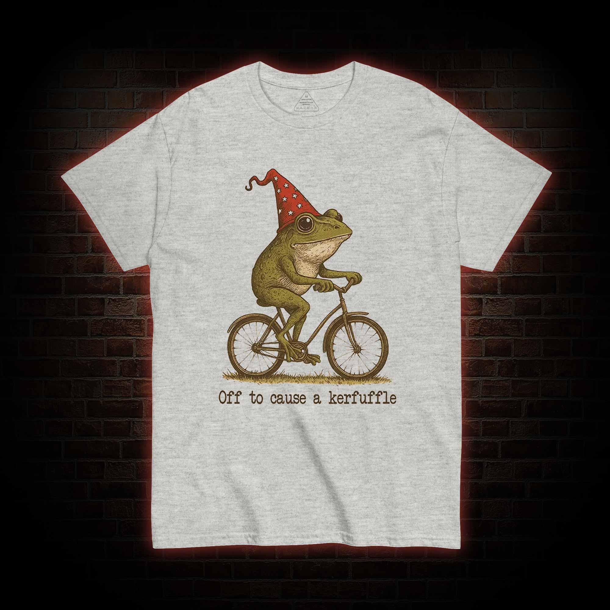 Off to Cause a Kerfuffle Frog T-shirt