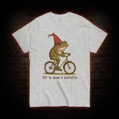 Off to Cause a Kerfuffle Frog T-shirt