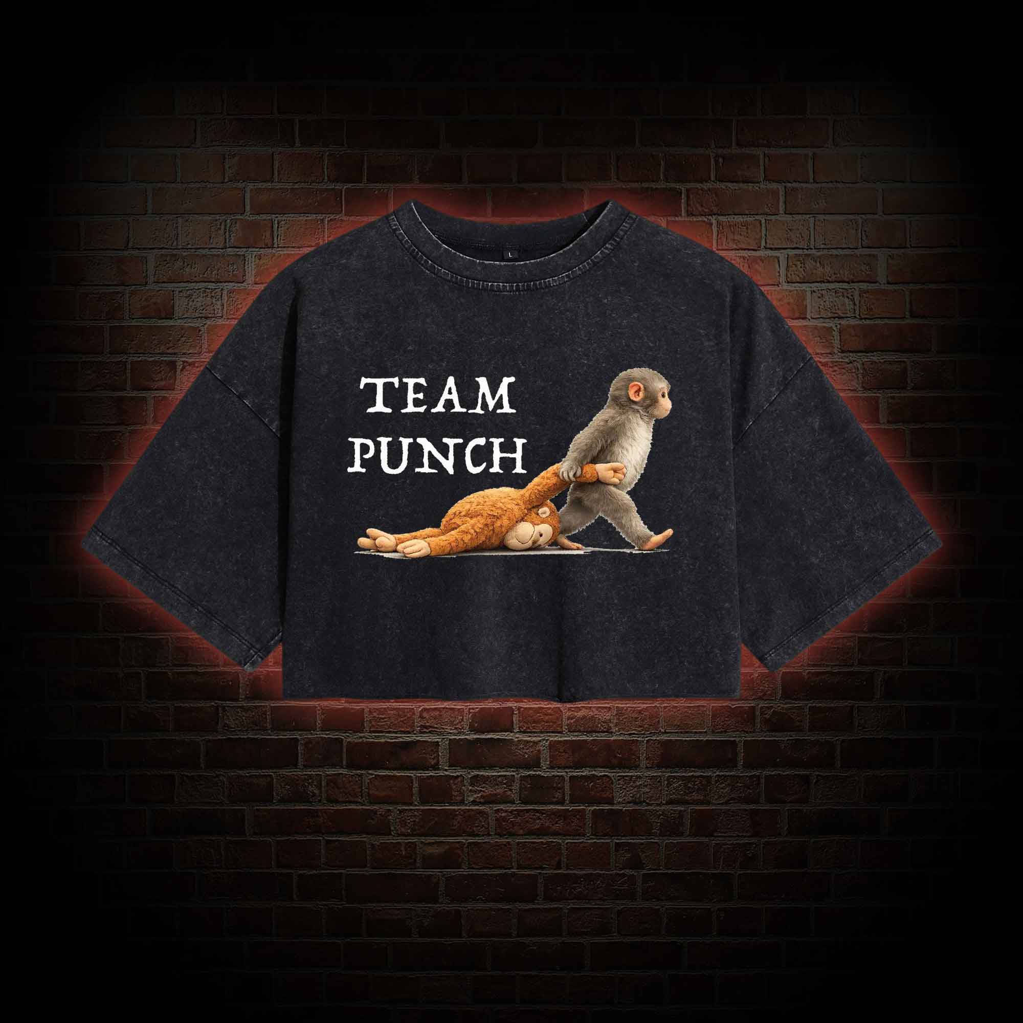 Team Punch Washed Cropped T-shirts
