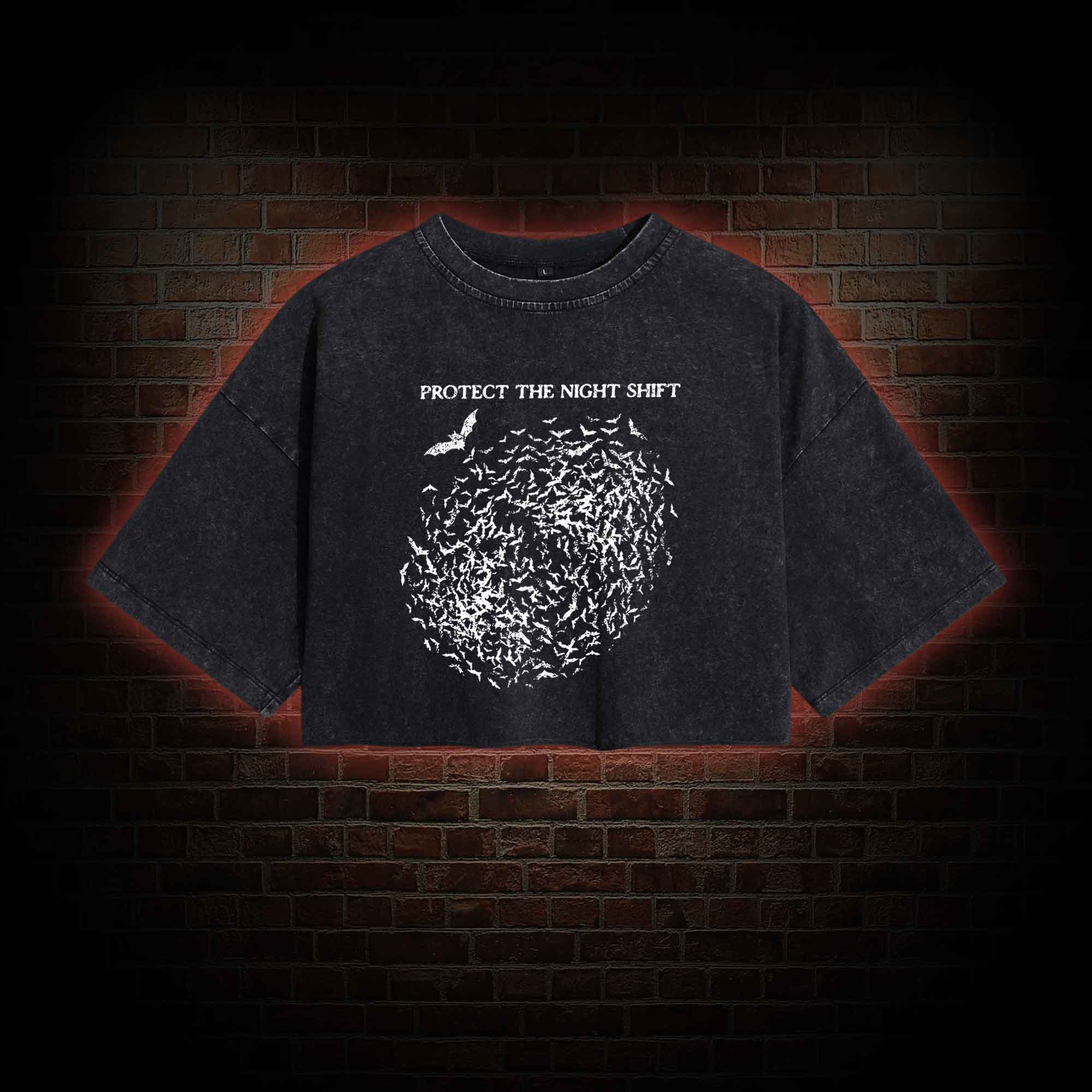 Bat Conservation Washed Cropped T-shirts