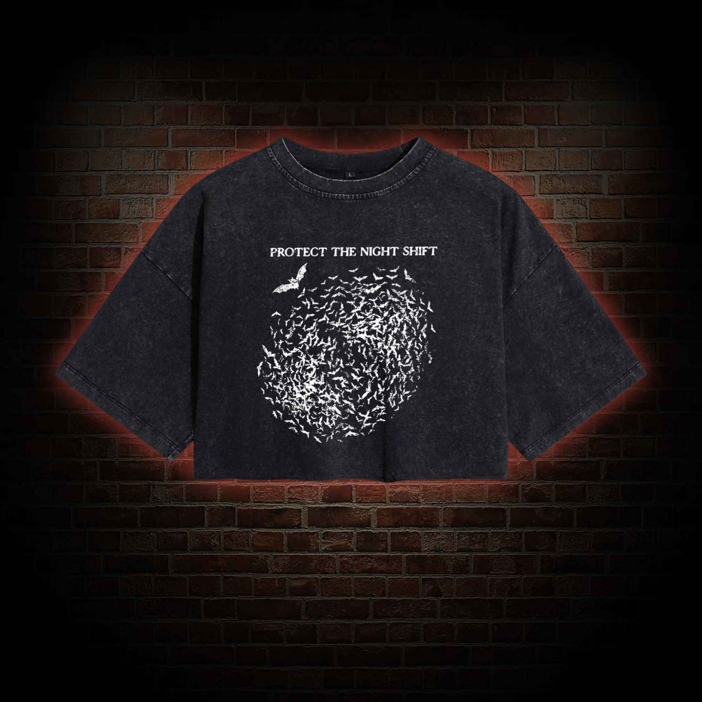 Bat Conservation Washed Cropped T-shirts