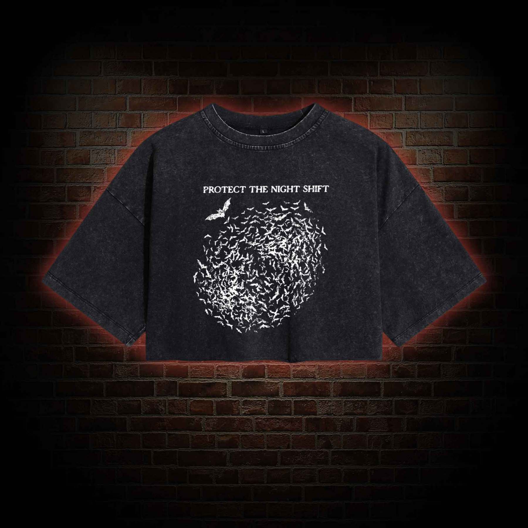 Bat Conservation Washed Cropped T-shirts