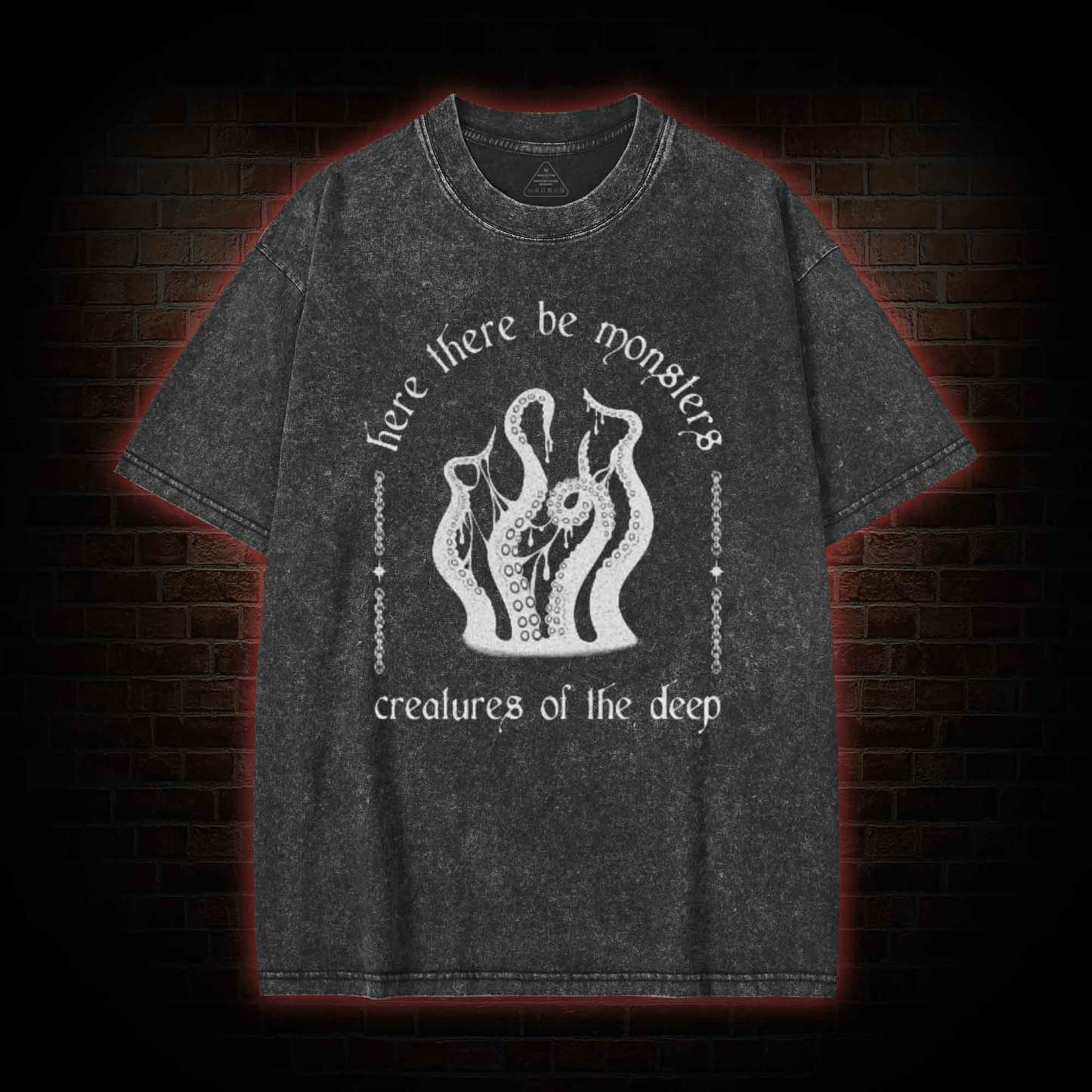 Here There be Monsters Washed T-shirt