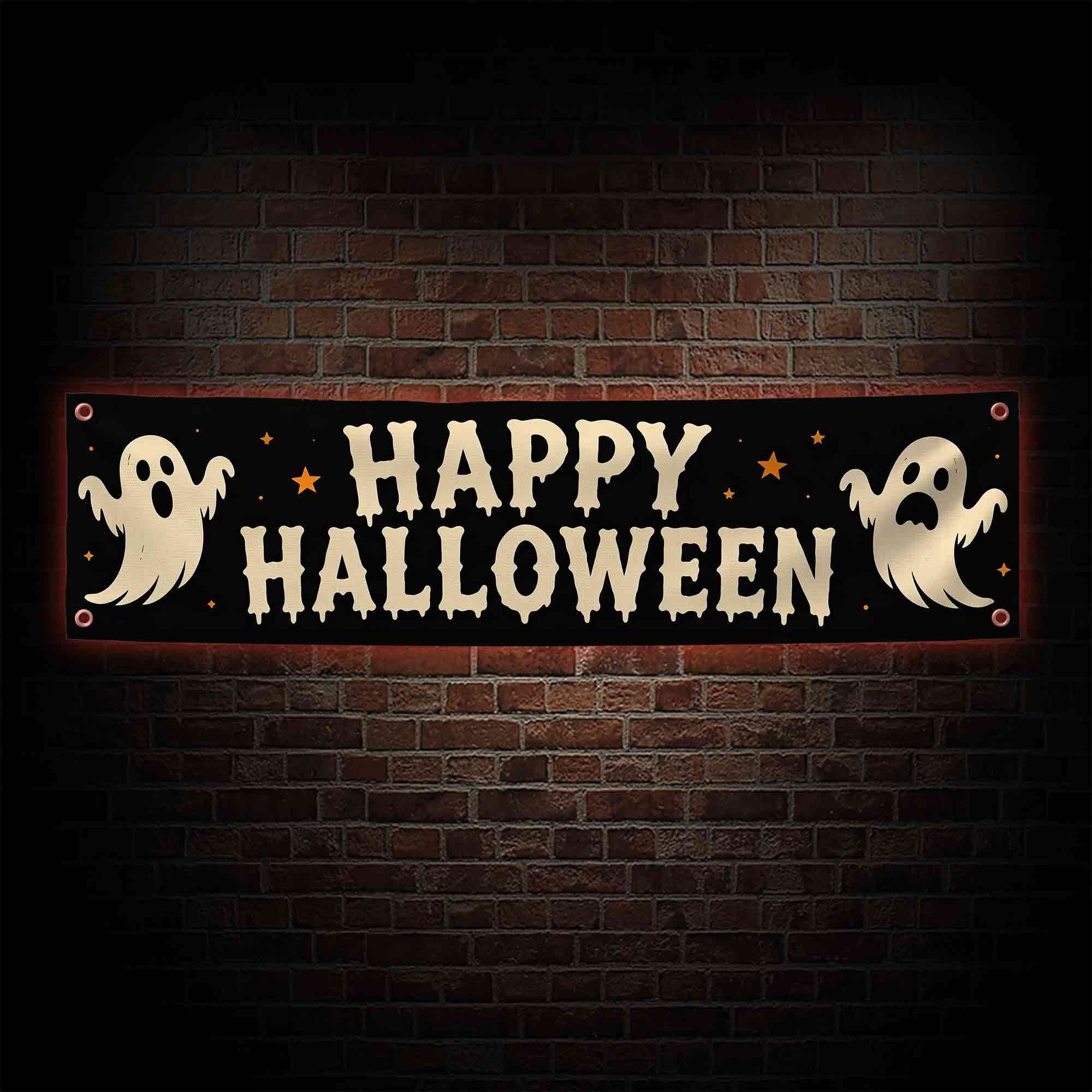 Ghost Happy Halloween Banner