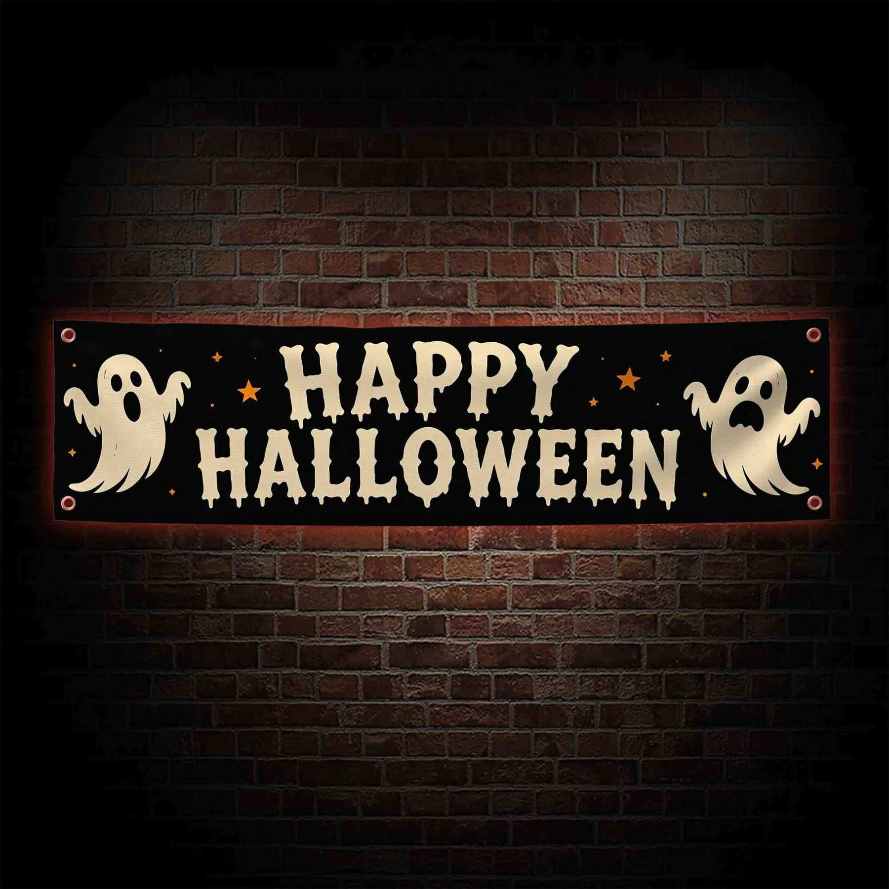 Ghost Happy Halloween Banner