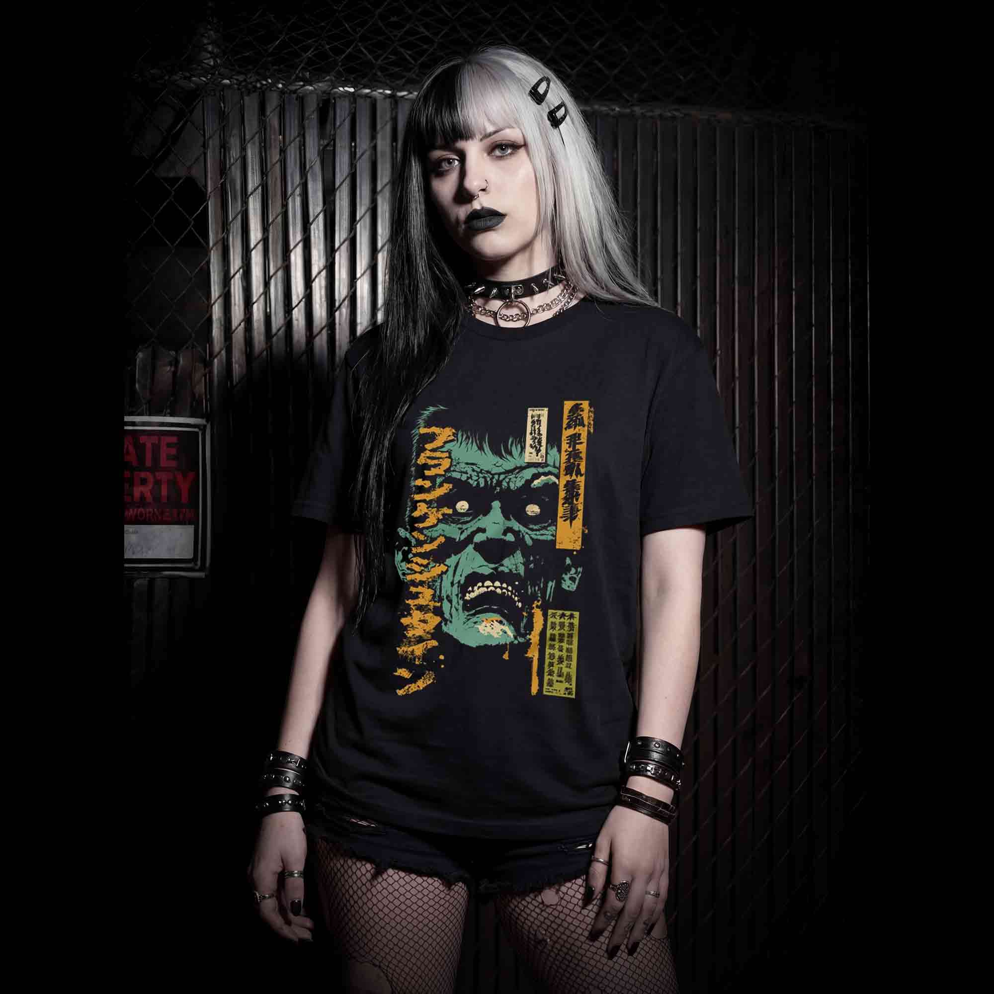 Frankenstein Retro Manga Monster T-shirt