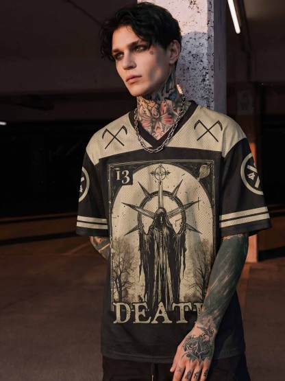 Death in Cloak Tarot Card Mesh Jersey