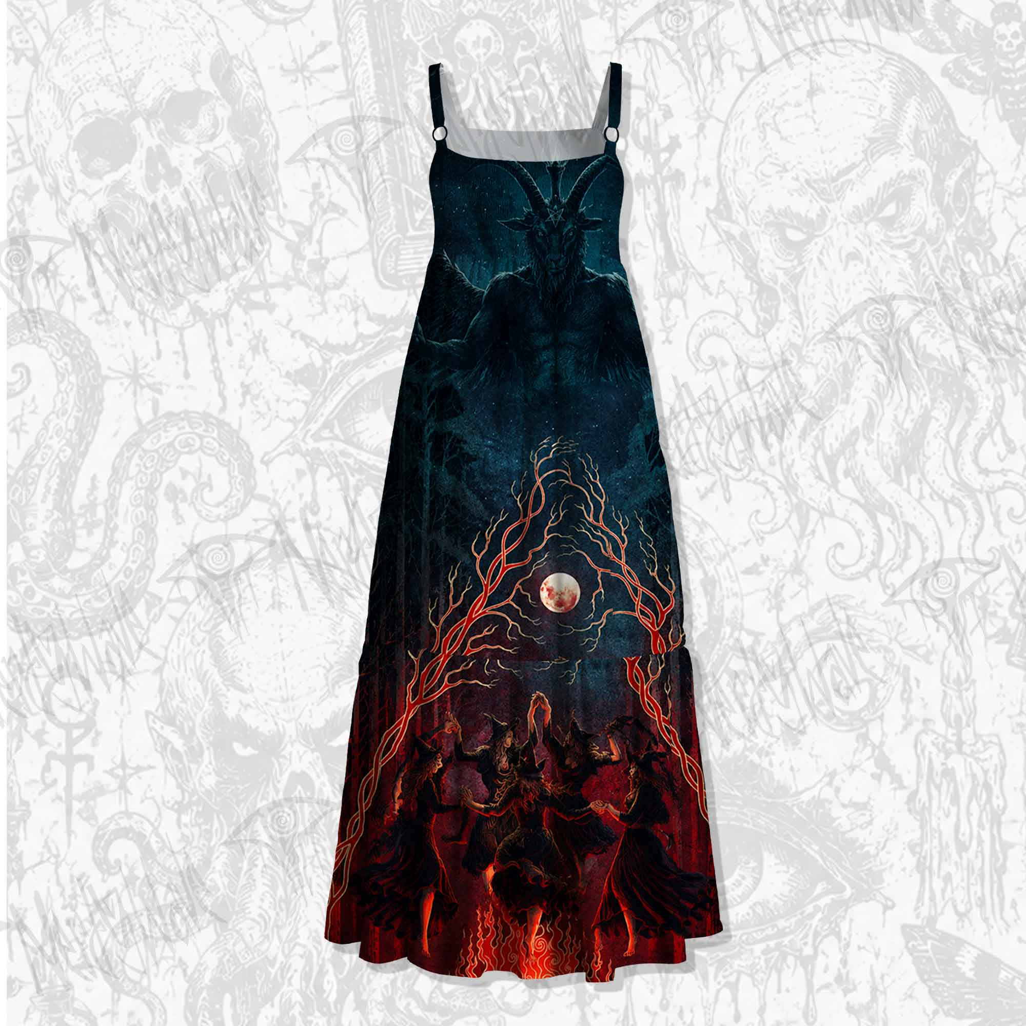 Witch Wide Straps Maxi Dress