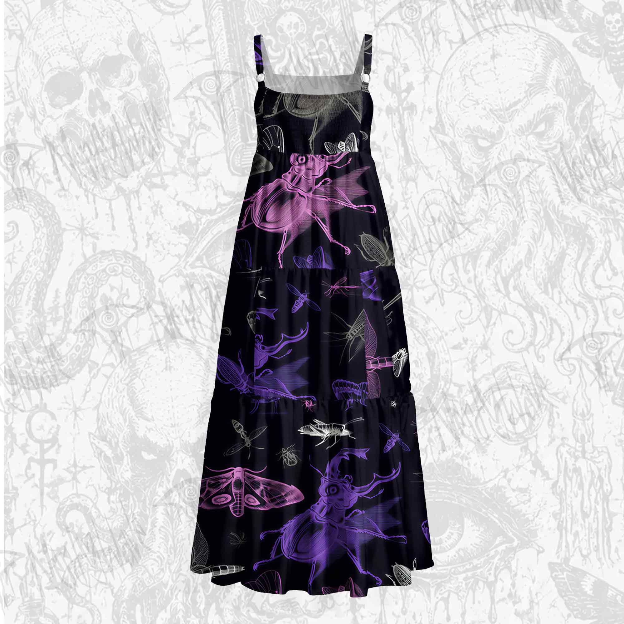 Bugs Wide Straps Maxi Dress
