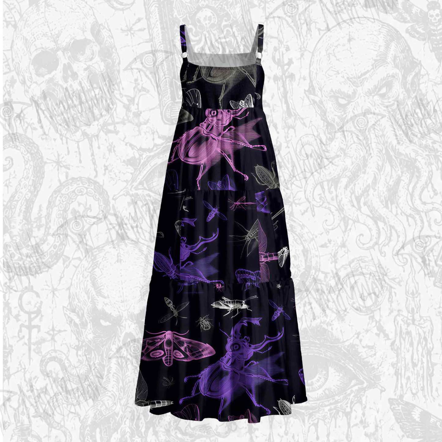 Bugs Wide Straps Maxi Dress