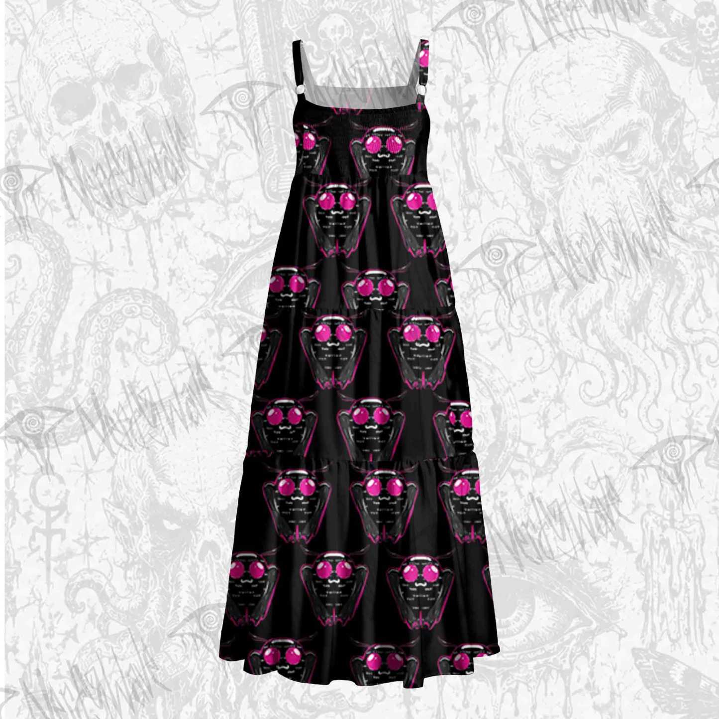 Neon Mothman Wide Straps Maxi Dress